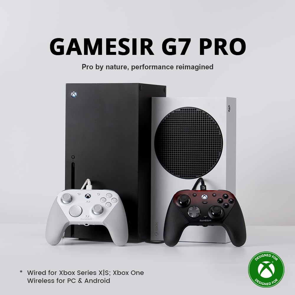 GameSir G7 Pro Xbox Controller, TMR Sticks, Hall Effect Triggers, 1000Hz, PC Wireless, White