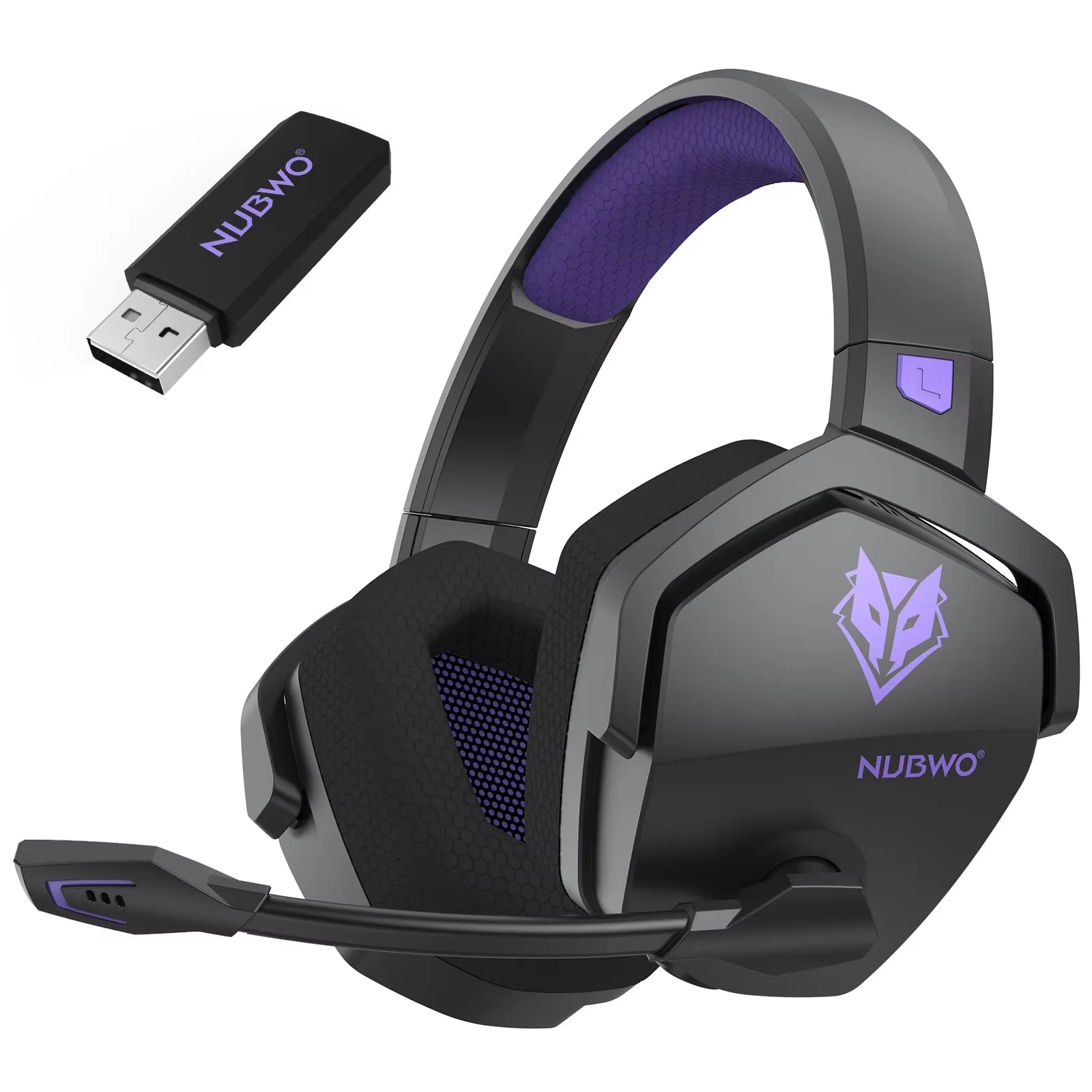 NUBWO G06 Wireless Gaming Headset for PS5 & PC, 100H Battery, 7.1 Surround Sound