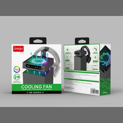 Suitable for Xbox Series X Game Console Intelligent Temperature Control Cooling Fan with RGB Lights Headphone Hook