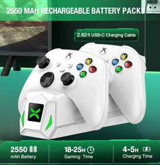 Controller Charger for Xbox,  Xbox Charging Station with 2 X 2550Mah Rechargeable Battery Packs for Xbox Series X|S/One X/S/Elite