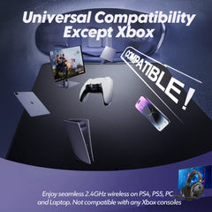 G06 Dual Wireless Gaming Headphones 2.4Ghz Bluetooth 5.3 Headsets Gamer with Microphone for PS5, PS4, PC, Mobile, Switch