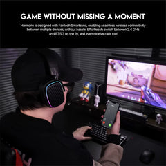 Harmony WHG02 Wireless Headphones Bluetooth 5.3 50Mm Bass-Enhancing Diaphragm RGB Gaming Headset for PC PS4 PS5