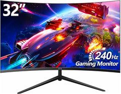 32 Inch Curved Gaming Monitor 240Hz,1K 1080P Computer PC Monitor with 1500R |1Ms (GTG) | HDR 600|Curved|122% Srgb|Dp/Hdmi|Vesa|Freesync & G-Syn,Mount Business, Office, Casual Gaming Monitors