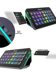 Mirabox XL Visual Console 32-Key Macro Keyboard Programmable Streamdeck Live Central Control Macro Keyboard PC Gamer Accessories