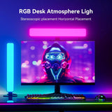 LED Light Bar, Music Sync RGB Light Bar, USB Ambient Lamp, Color Changing Gaming TV Backlight with Remote Control, 15 Dynamic Modes for Room Gaming Decoration