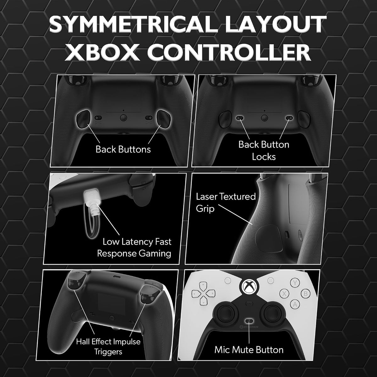 Hyperkin The Competitor Wired Xbox Controller, Hall Effect Joysticks, Symmetrical Layout, White