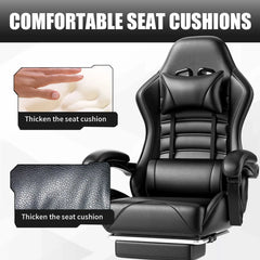 Ergonomic Gaming Chair with Footrest, Racing Style Video Game Chair for Adults, Reclining Gamer Chair Office Chair