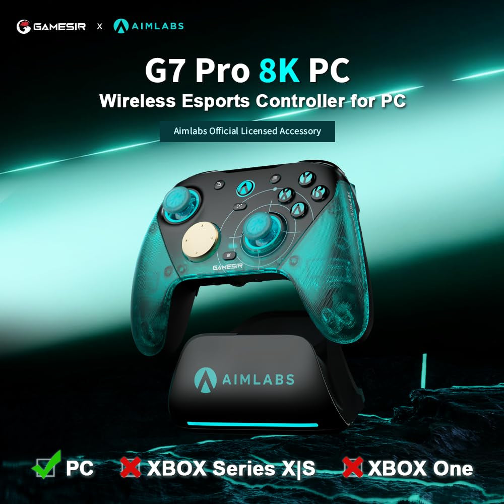 GameSir G7 Pro 8K Aimlabs Edition Wireless PC Controller, TMR Sticks, Hall Effect Triggers & 8000Hz Polling