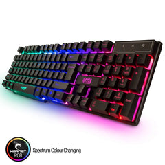 Gaming Keyboard and Mouse and Mouse Pad and Gaming Headset, Wired LED RGB Backlight Bundle for PC Gamers and Xbox and PS4 Users - 4 in 1 Edition Hornet RX-250