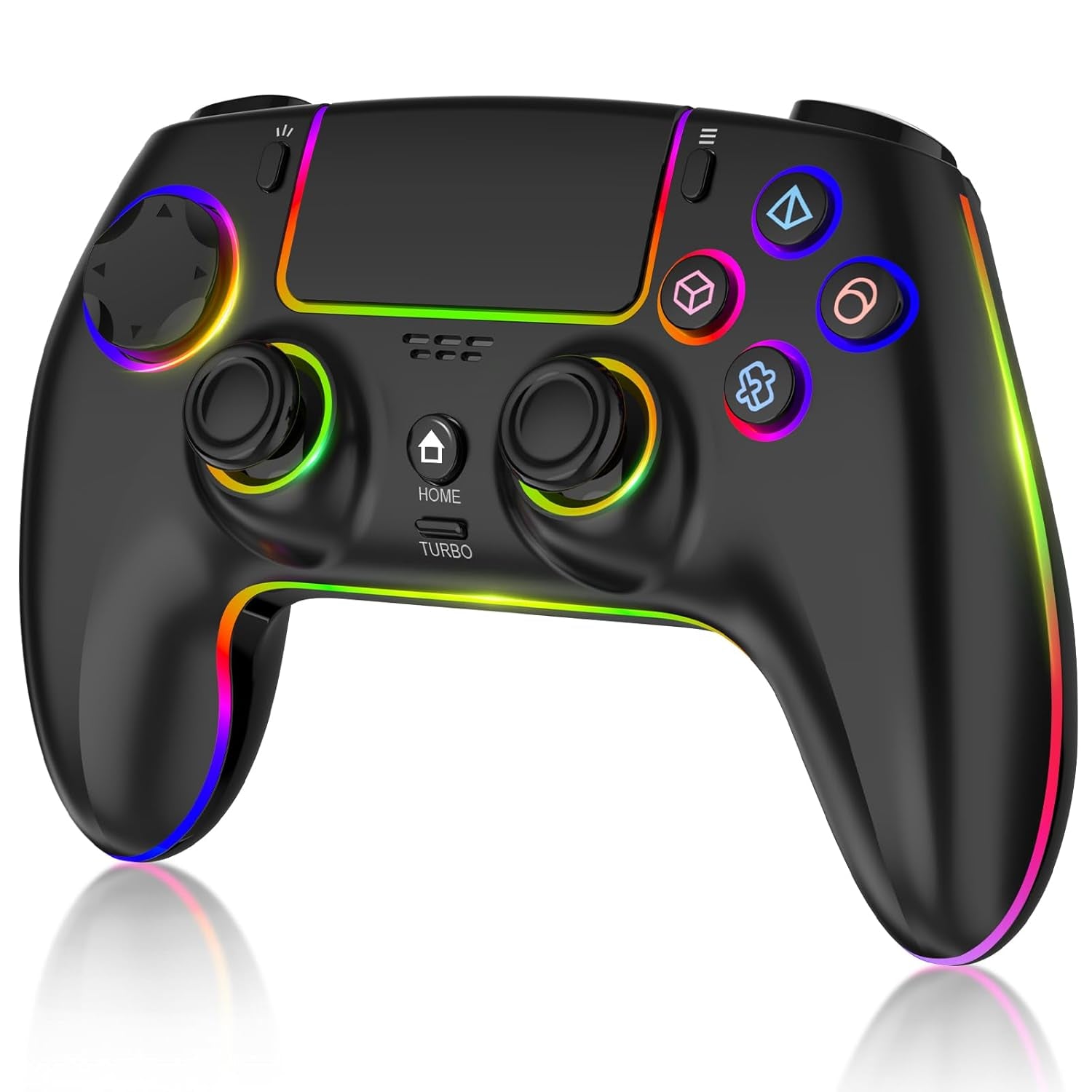 Wireless Pro Controller for PS5, PC, Mac, iOS, Android, and Steam Deck, RGB Gamepad with Hall Effect Joysticks, Dual Vibration, Turbo and Programmable Buttons, Touchpad, 3.5mm Audio Jack, 1500mAh Battery