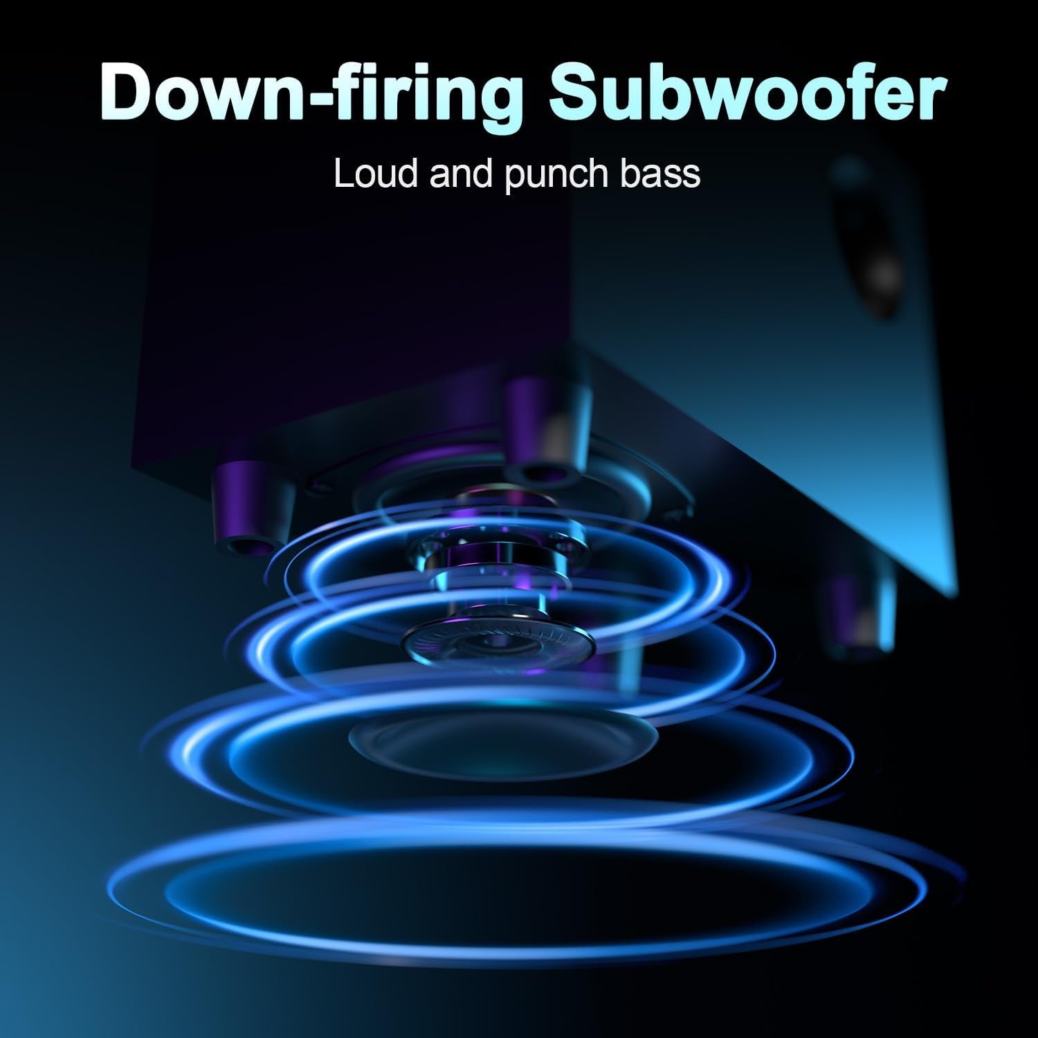 Computer Speakers with Subwoofer, 2.1 Hi-Fi PC Speakers System with 6 Lighting Modes, Enhanced Bass, Plug and Play, USB/USB-C Powered and 3.5Mm Aux in for Desktop, Monitor, Laptop, Tablet