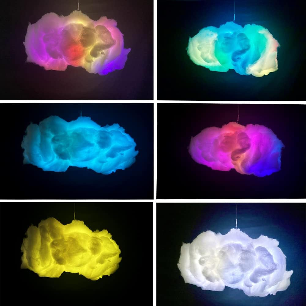 Cloud RGB Lightning Light with Music Sync, Bluetooth App Control, USB Powered LED Ceiling Light for Gaming Rooms and Streaming Setups