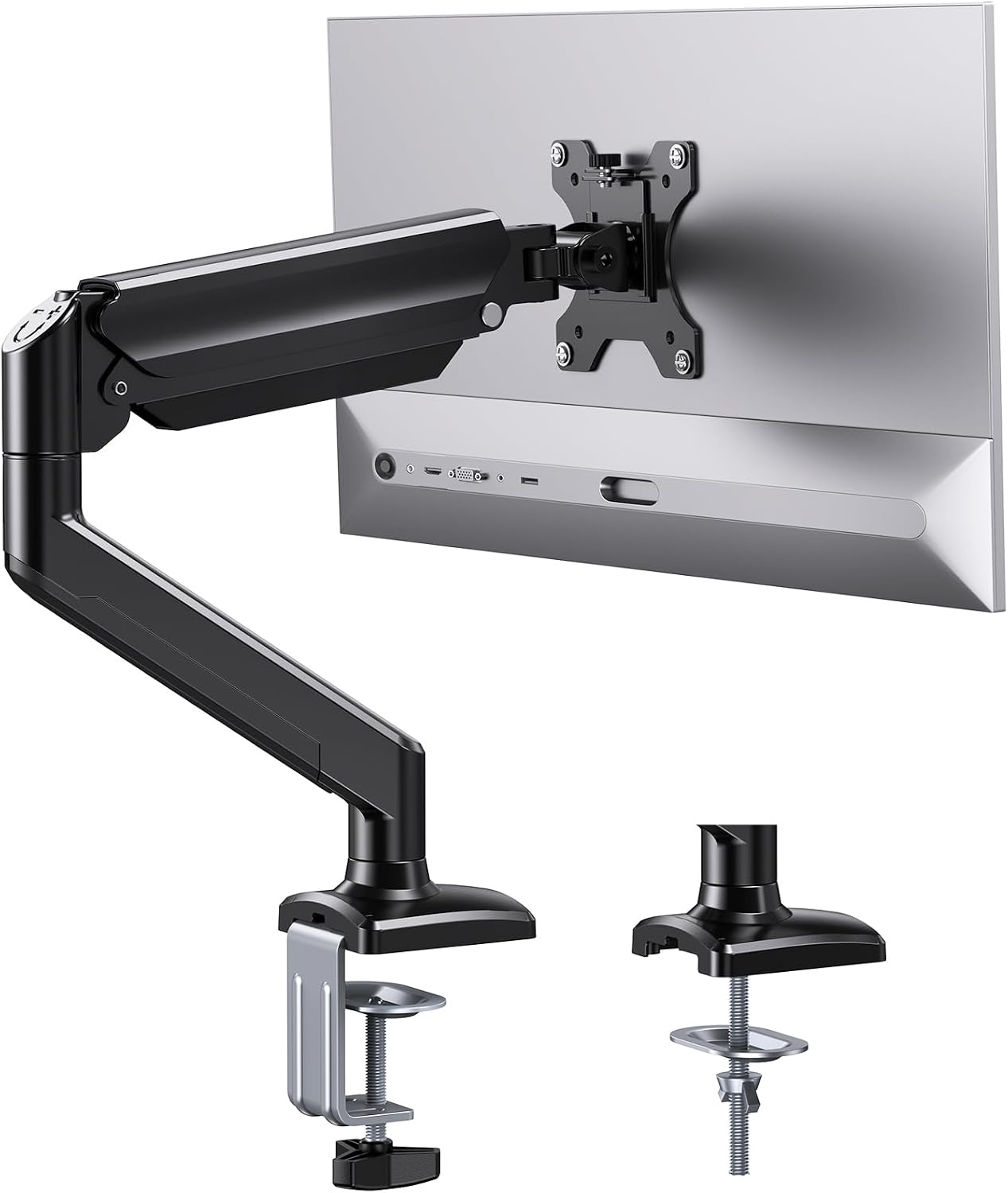 Single Monitor Arm, Fully Adjustable Monitor Mount for 13–34 Inch Screens, Fast Install Computer Monitor Stand with Tool-Free VESA Mount, Cable Management, Holds 19.8 Lbs, Max VESA 100X100Mm