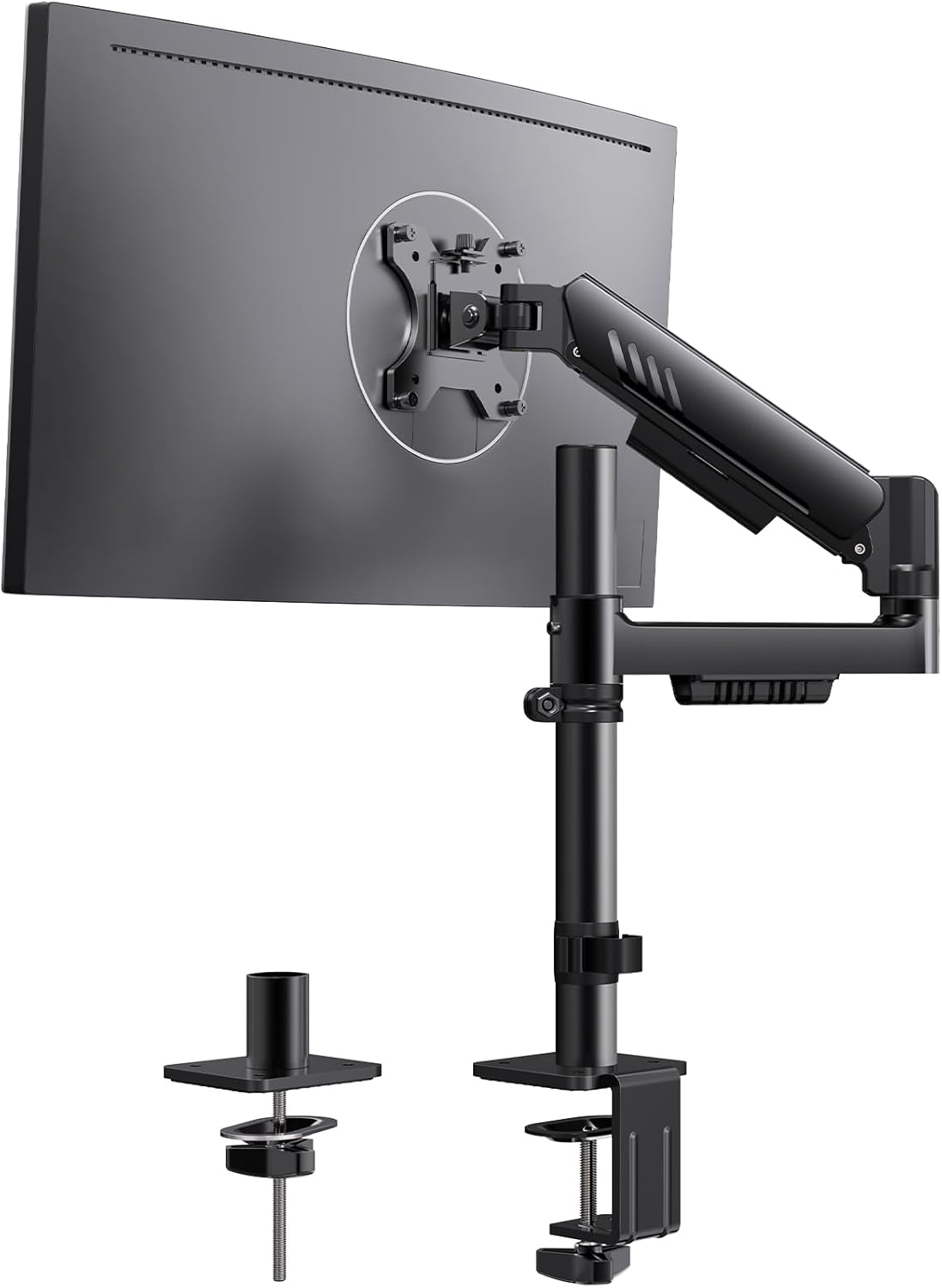 Single Monitor Arm, Fully Adjustable Monitor Mount for 13–34 Inch Screens, Fast Install Computer Monitor Stand with Tool-Free VESA Mount, Cable Management, Holds 19.8 Lbs, Max VESA 100X100Mm