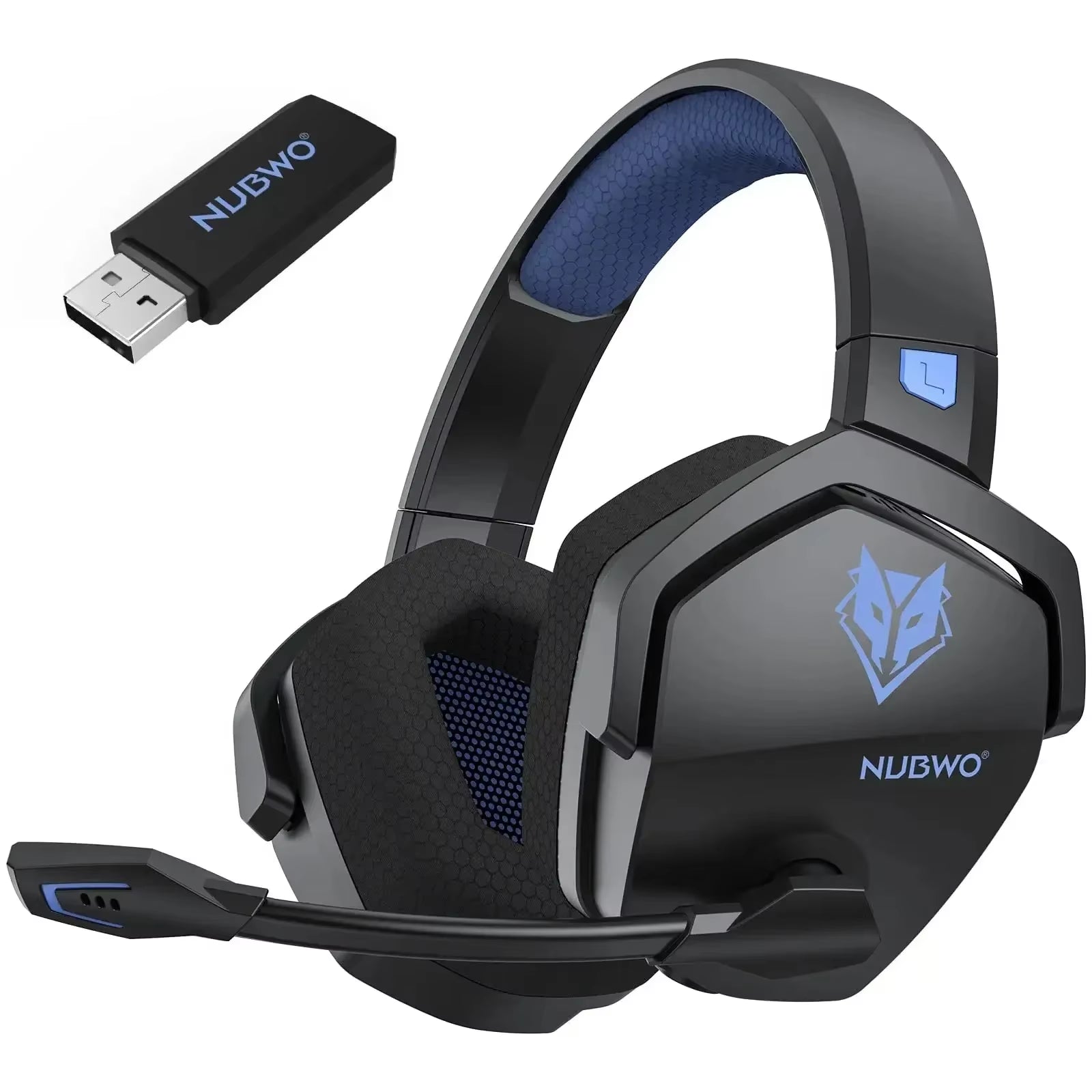 NUBWO G06 Wireless Gaming Headset for PS5 & PC, 100H Battery, 7.1 Surround Sound