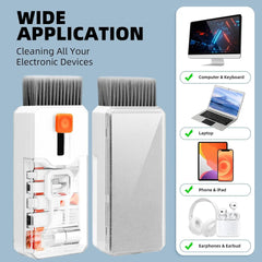 Keyboard Cleaning Kit Laptop Cleaner, 10-In-1 Computer Screen Cleaning Brush Tool, Multi-Function PC Electronic Cleaner Kit Spray for Ipad Iphone Pro, Earbuds, Camera Monitor, All-In-One with Patent