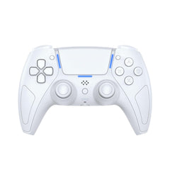 Wireless Gaming Controller Compatible with Ps5/Android/Pc, with LED Lights, Bluetooth,Hall Effect Joystick, Dual Vibration, 3.5Mm Audio Jack, 6-Axis Motion Contro Gamepad with Speaker (White)