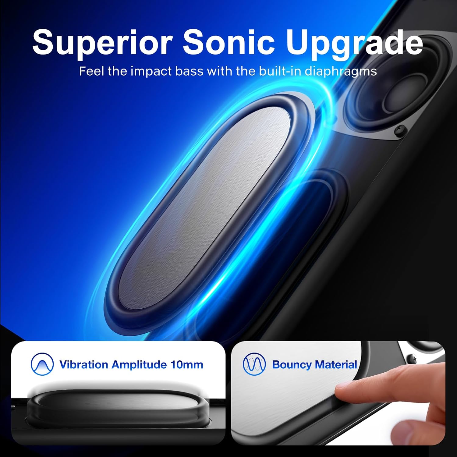 Computer Speakers for Desktop PC, Hi-Fi Stereo Speakers with 9 RGB Lighting Modes, 4-Driver Wired Speakers, USB-A or USB-C Powered with 3.5mm Aux for PC, Laptop, Monitor, MacBook