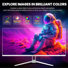 34'' Ultrawide Gaming Monitor 120HZ, 21:9 WFHD 2560X1080 IPS Panel Computer Monitors with Built-In Speakers, Support AMD Freesync, 120% Srgb, DP1.4 & HDMI1.4, Wall Mountable Installs-White