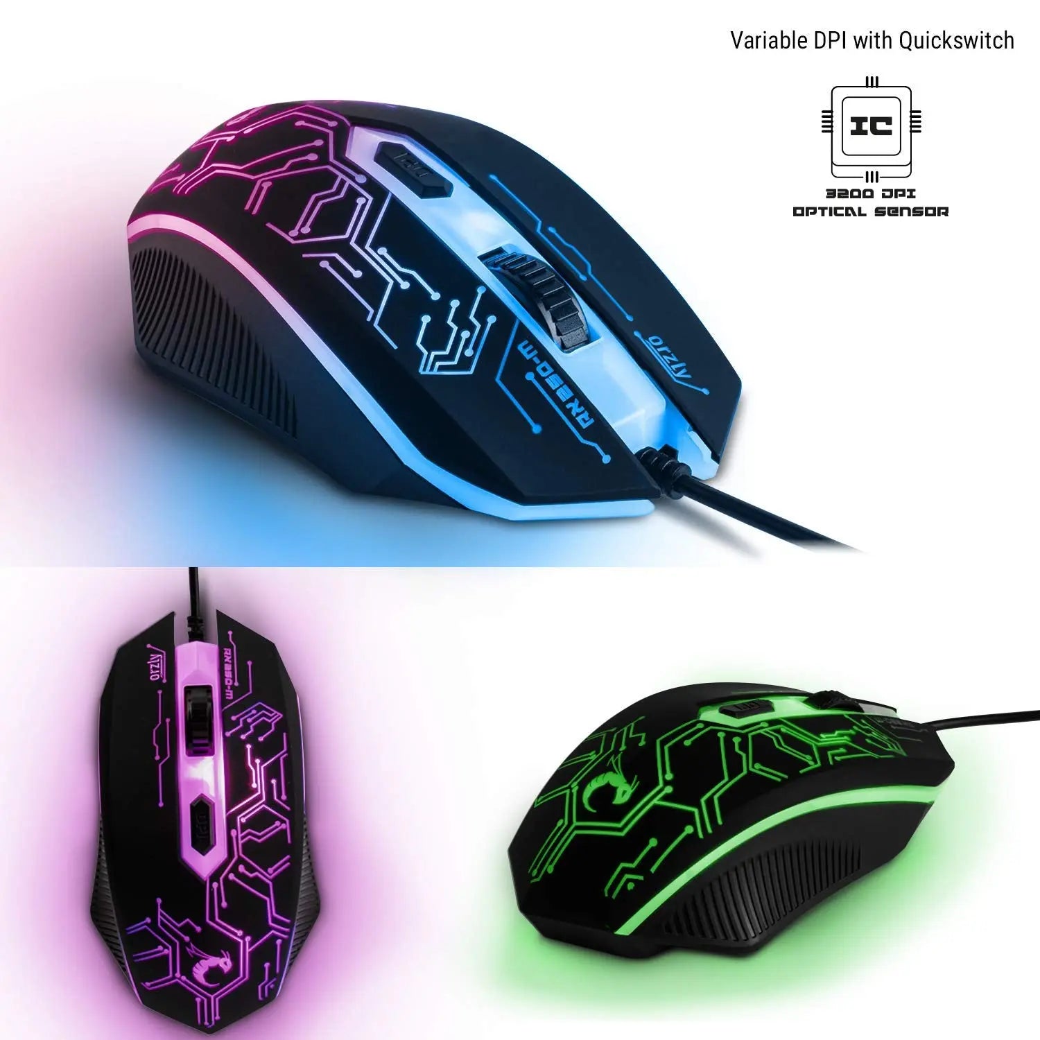 Gaming Keyboard and Mouse and Mouse Pad and Gaming Headset, Wired LED RGB Backlight Bundle for PC Gamers and Xbox and PS4 Users - 4 in 1 Edition Hornet RX-250