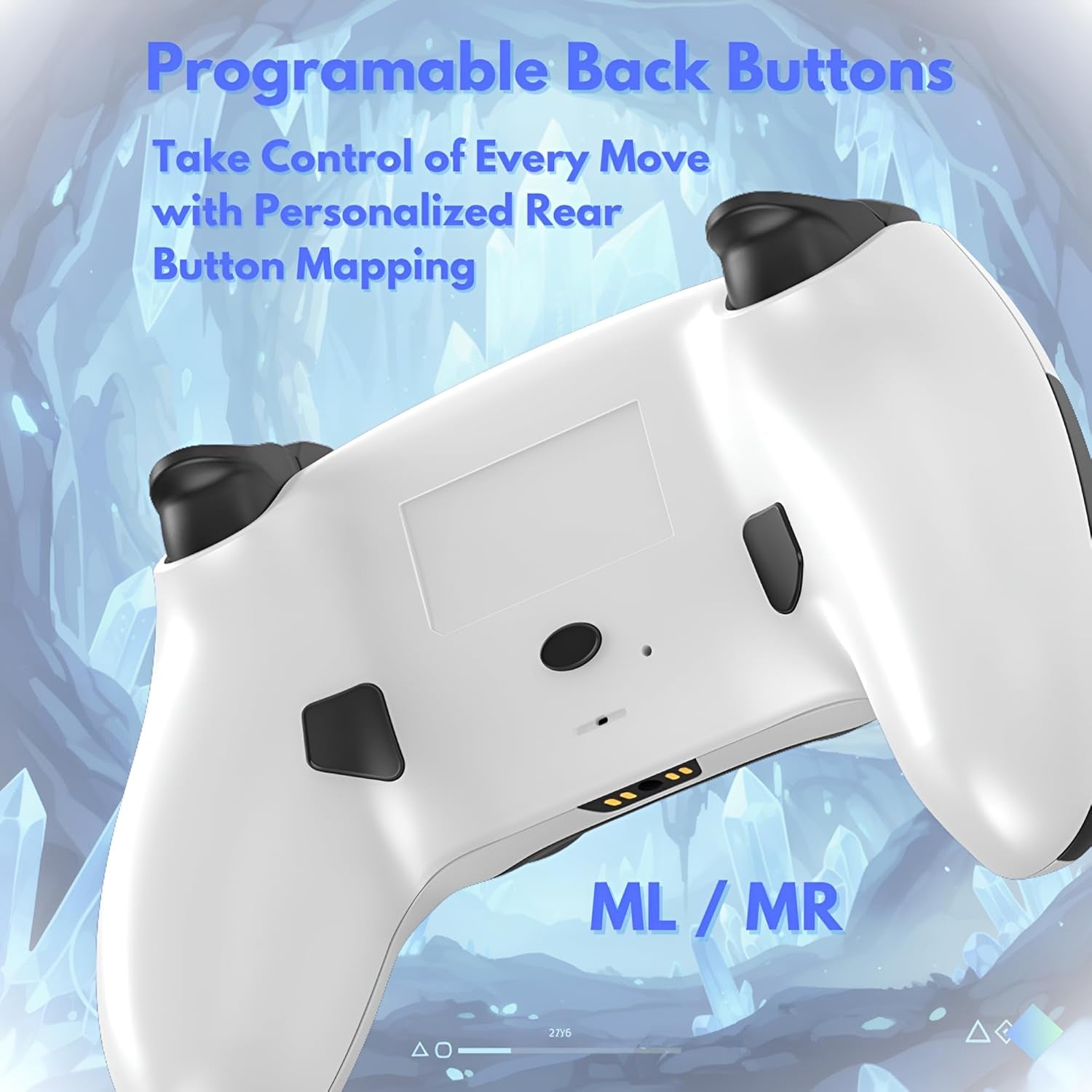Pro Wireless Controller for PS5, Hall Effect 3D Joysticks, Bluetooth 5.3 Gamepad with Programmable Back Buttons, 6-Axis Motion Control, Dual Vibration, 3.5mm Audio Jack, Compatible with iOS, Android, PC, and Steam, Gray