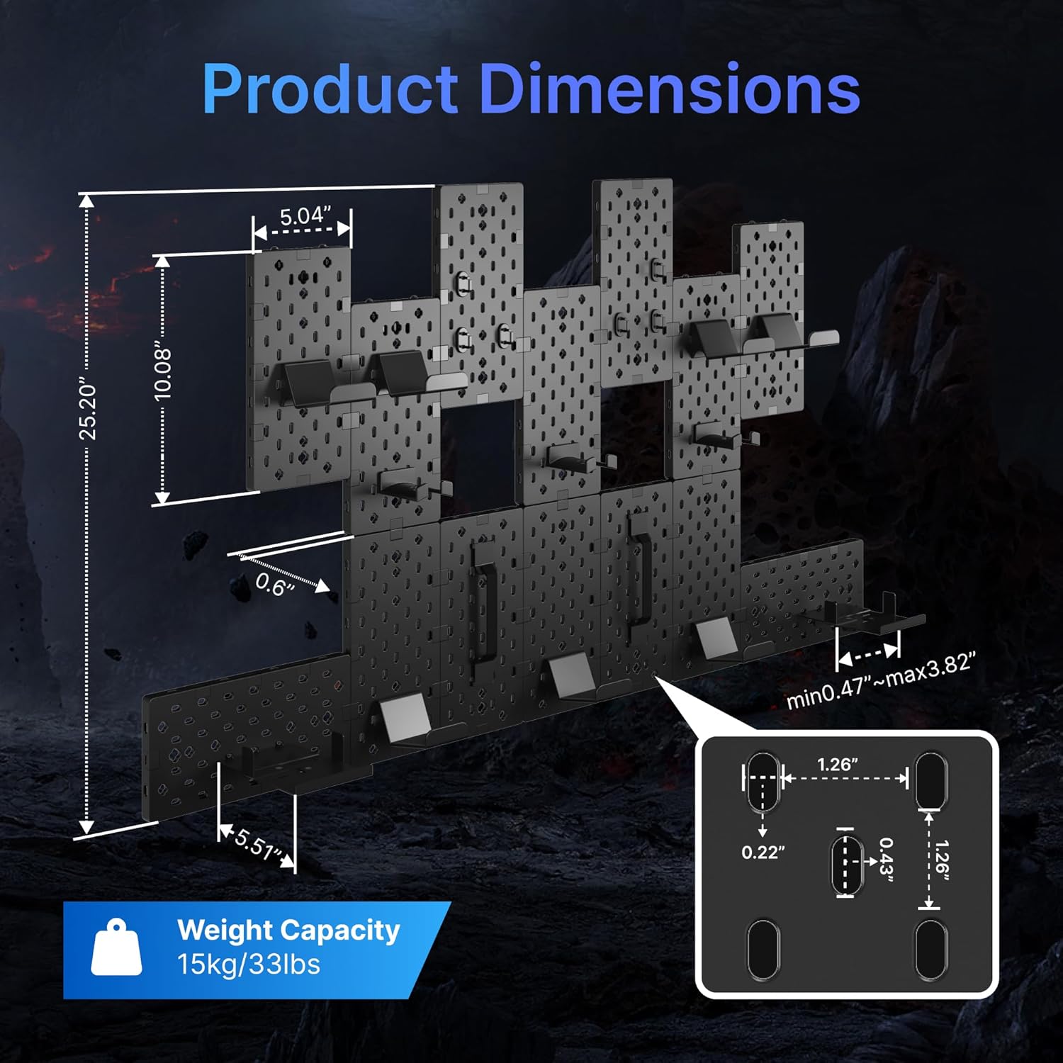 Controller and Headphone Holder Wall Mount, Modular Gaming Pegboard Organizer with Accessories, Wall Mounted Storage System for PS5, Xbox, and Nintendo Gear