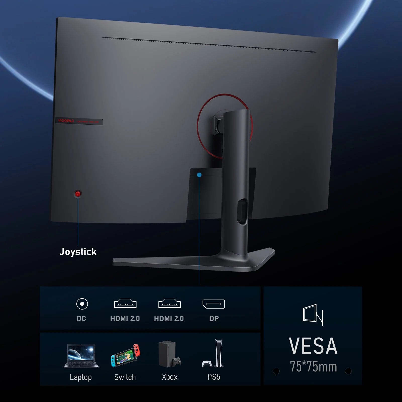 32 Inch Curved Gaming Monitor, QHD 2560x1440 170Hz Display, 1ms Adaptive Sync VA Monitor with HDR10, DP and HDMI Ports, 1500R Curved Screen