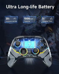 X15 PC Controller - Enhanced Wireless Bluetooth Controller with Hall Joysticks/Hall Triggers/Rgb Lighting - No Stick Drift, No Dead Zone - Work for Windows PC, Android, Steam and Switch