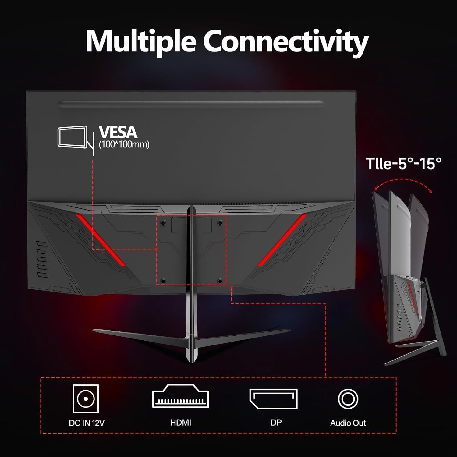 32 Inch Curved Gaming Monitor, FHD 1080P 240Hz Display, 1500R Curved Screen, 1ms GTG, HDR600, FreeSync and G-Sync Compatible, 122% sRGB, HDMI and DisplayPort, VESA Mount
