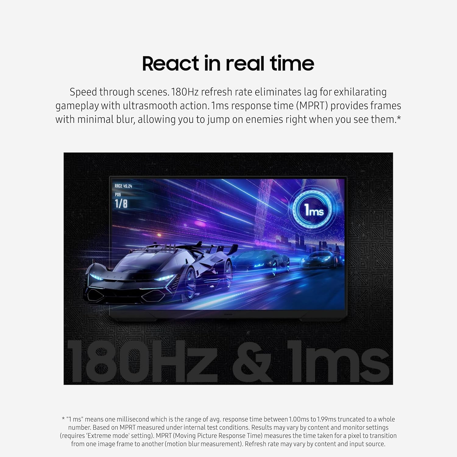 Samsung Odyssey G3 27 Inch Gaming Monitor, FHD 1080P 180Hz Display, 1ms MPRT, AMD FreeSync, Adjustable Ergonomic Stand, Eye Saver Mode,