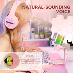 Gamerwave DGM20 USB Type-C Microphone RGB Lights Zero Latency Mute Podcasting Mic for Gaming Streaming