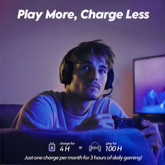 G06 Dual Wireless Gaming Headset with Microphone for PS5, PS4, PC - 23Ms Low Latency Audio - 100-Hour of Playtime - 50Mm Drivers (Black-Orange)