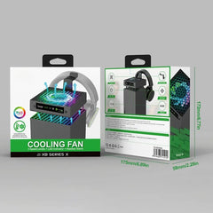 RGB Cooling Fan 3 Levels Adjustable Speed Top Cooler Fan with Headset Holders Temperature-Controlled Cooling Fan System USB Port for Xbox Series X Console
