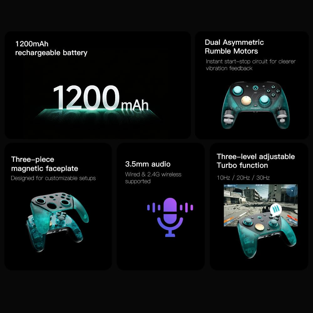 GameSir G7 Pro 8K Aimlabs Edition Wireless PC Controller, TMR Sticks, Hall Effect Triggers & 8000Hz Polling