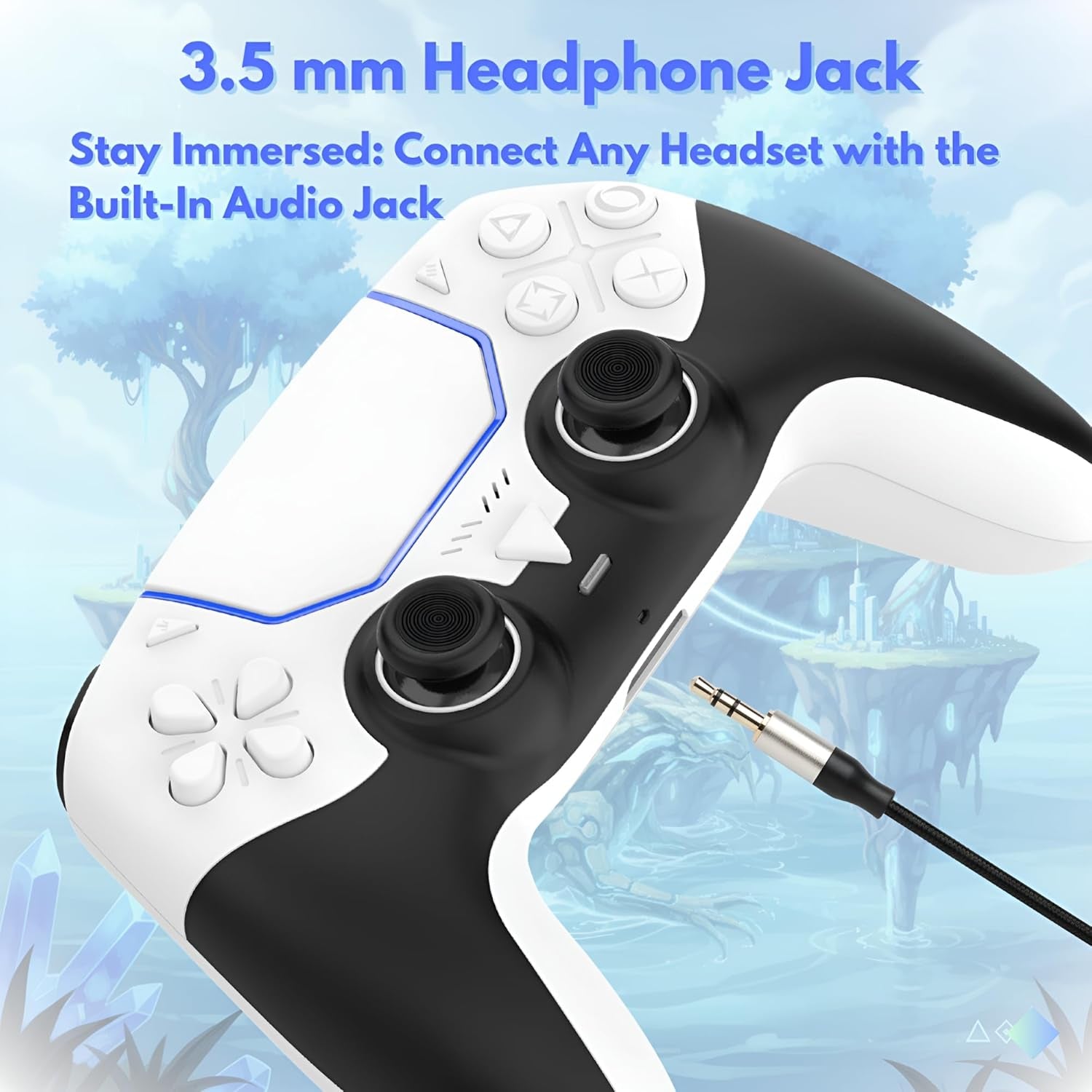 Pro Wireless Controller for PS5, Hall Effect 3D Joysticks, Bluetooth 5.3 Gamepad with Programmable Back Buttons, 6-Axis Motion Control, Dual Vibration, 3.5mm Audio Jack, Compatible with iOS, Android, PC, and Steam, Gray
