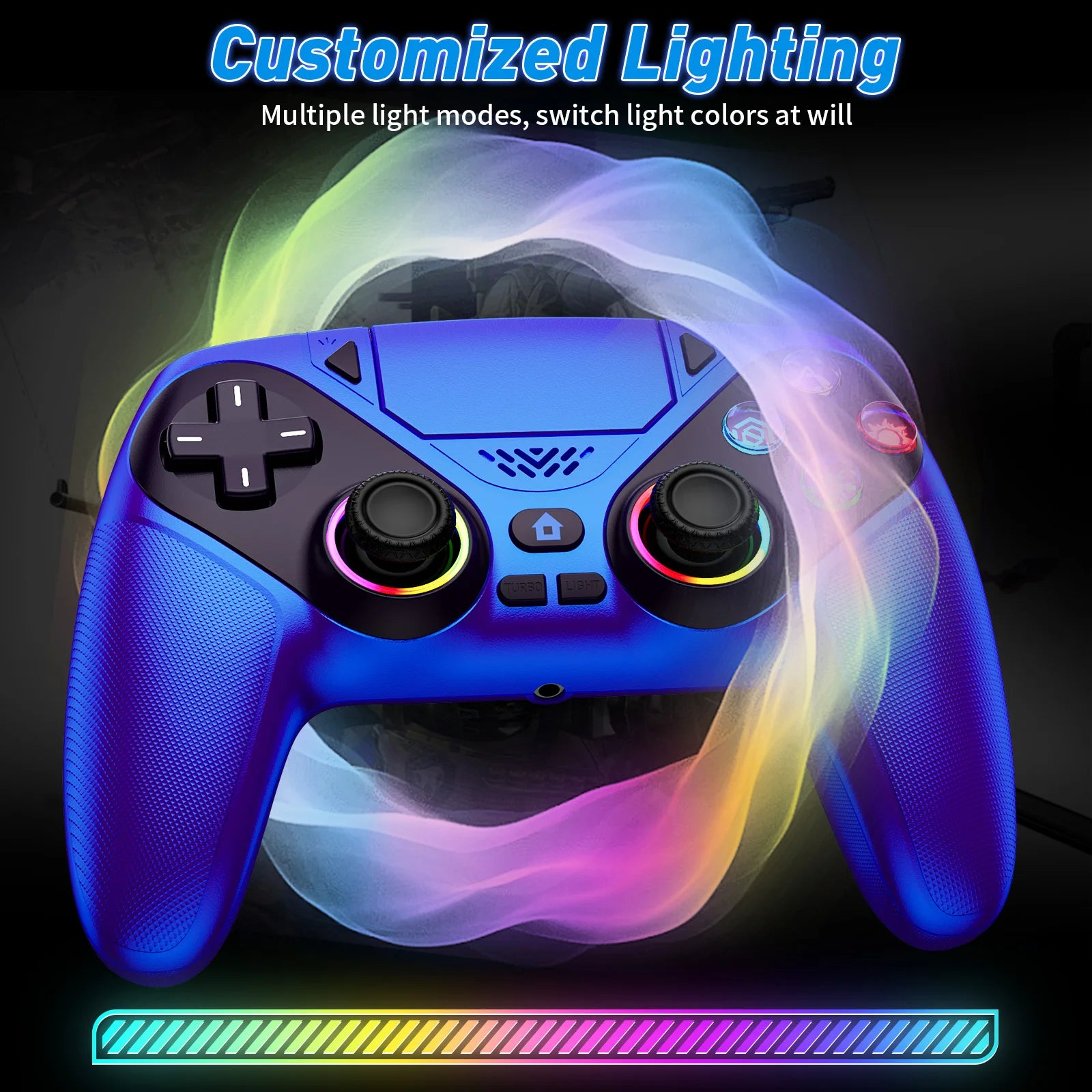 Dualpack RGB Wireless Controller Compatible with PS5 and PC, Hall Effect Triggers, Programmable Buttons, Turbo Mode, Dual Vibration Gamepad