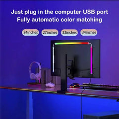 USB PC LED Strip Lights 24-34 Inch Computer RGBIC APP Music Sync Monitor Screen LED Backlight for Gaming Room Atmosphere Decor