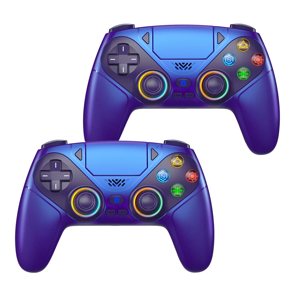Dualpack RGB Wireless Controller Compatible with PS5 and PC, Hall Effect Triggers, Programmable Buttons, Turbo Mode, Dual Vibration Gamepad