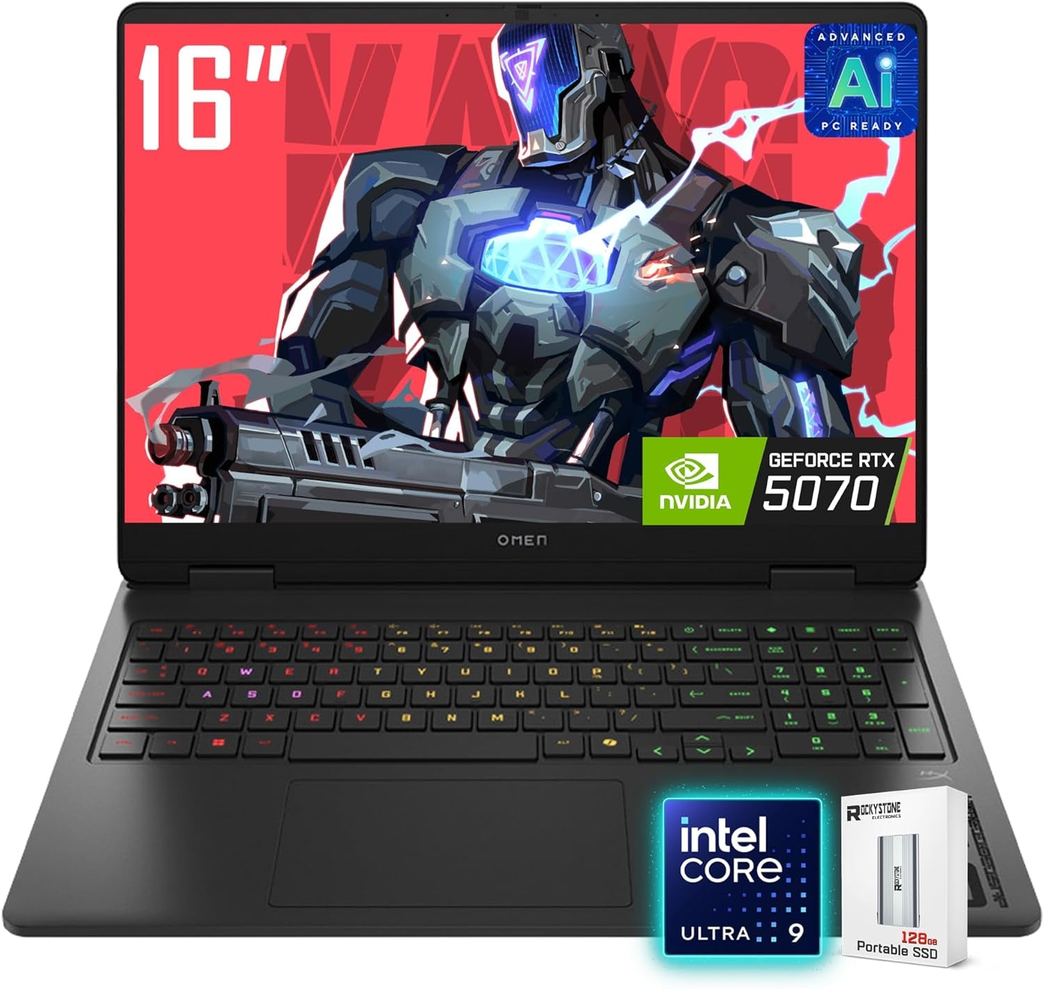 HP OMEN 16 Slim Gaming Laptop, 16 Inch 144Hz 2K IPS Display, Intel Core Ultra 9 285H, NVIDIA GeForce RTX 5070 8GB, 16GB DDR5 RAM, 1TB SSD, RGB Keyboard, Windows 11 Home
