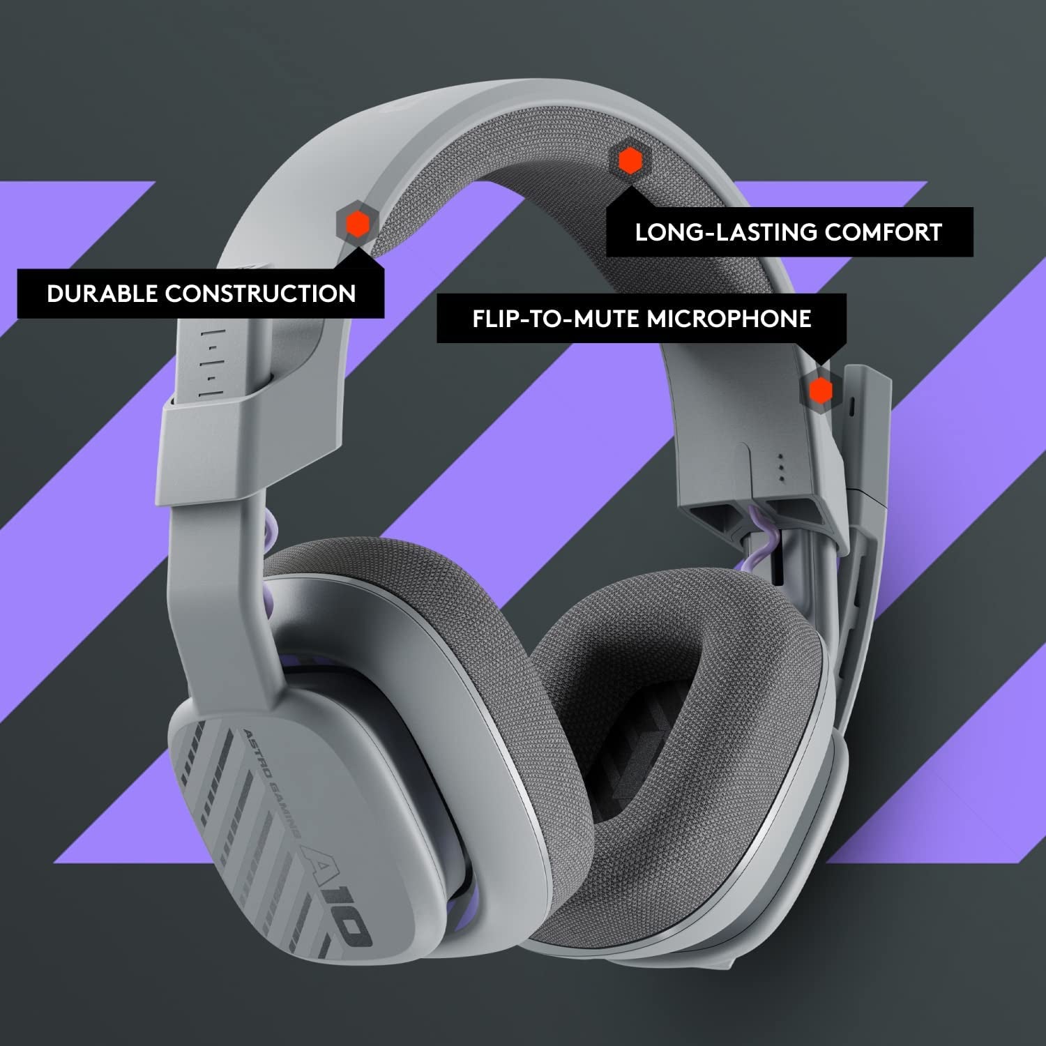 Logitech G Astro A10 Gen 2 Wired Gaming Headset, Cross-Platform Over-Ear Headphones with Flip-To-Mute Mic and 3.5mm Jack