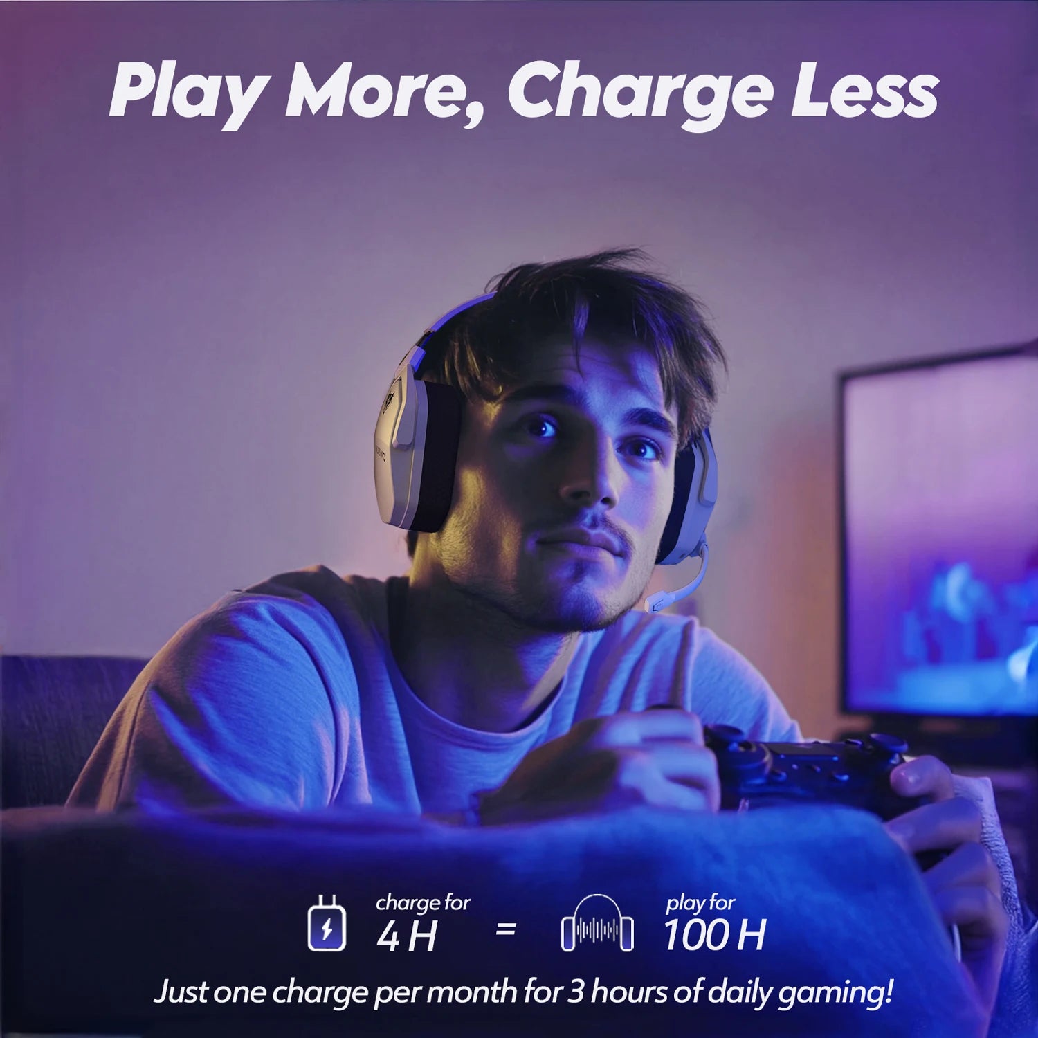 NUBWO G06 Wireless Gaming Headset for PS5 & PC, 100H Battery, 7.1 Surround Sound