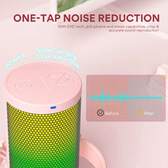 Gamerwave DGM20 USB Type-C Microphone RGB Lights Zero Latency Mute Podcasting Mic for Gaming Streaming