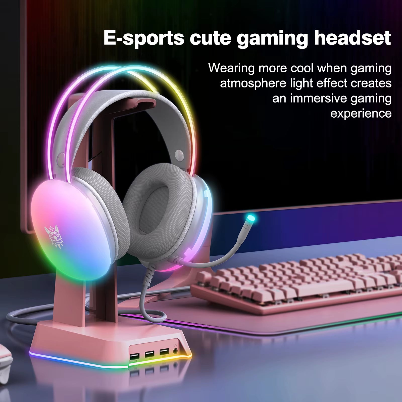X25 Gaming Headset New FULL Dynamic RGB Light Wired Headphones with Mic Noise Cancellation for PC PS5 XBOX