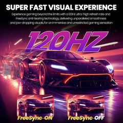 34'' Ultrawide Gaming Monitor 120HZ, 21:9 WFHD 2560X1080 IPS Panel Computer Monitors with Built-In Speakers, Support AMD Freesync, 120% Srgb, DP1.4 & HDMI1.4, Wall Mountable Installs-White