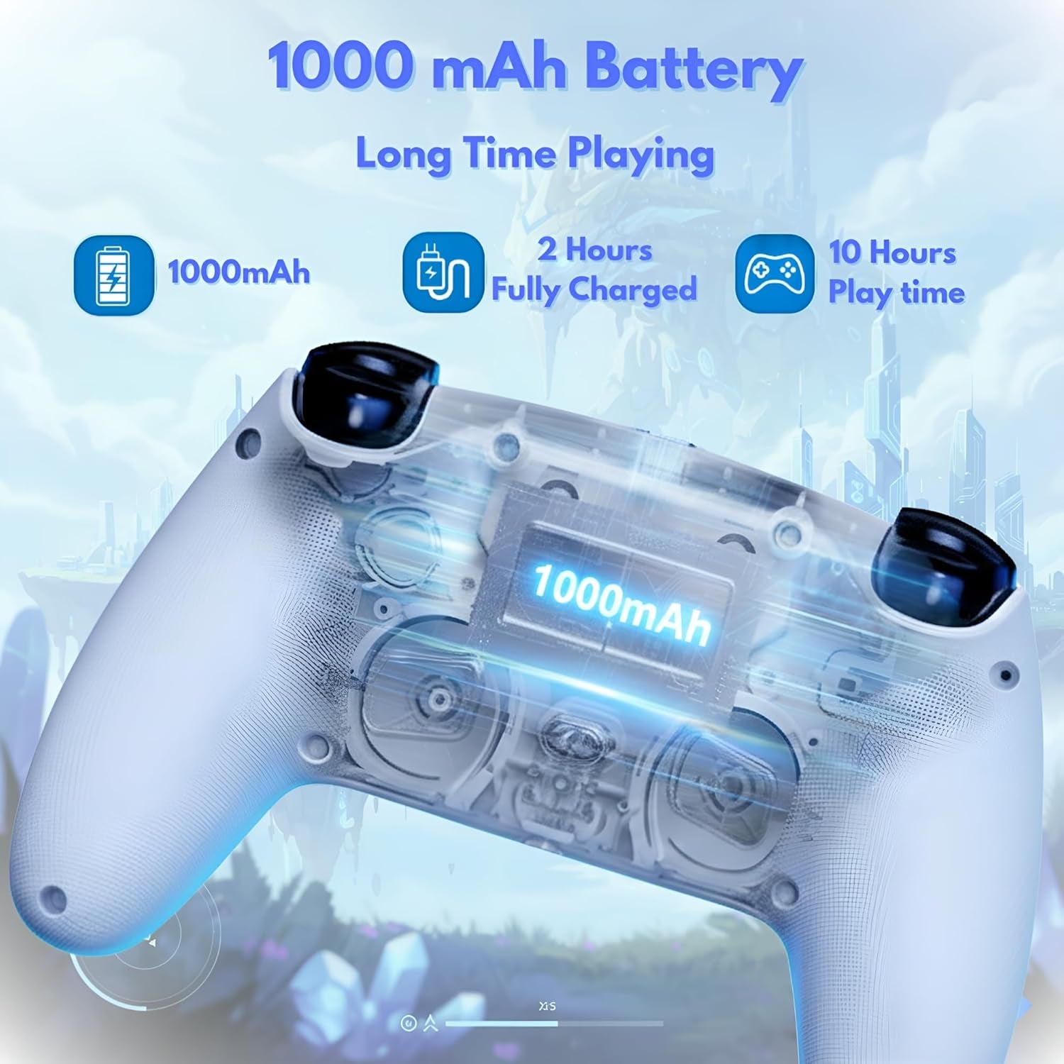Pro Wireless Controller for PS5, Hall Effect 3D Joysticks, Bluetooth 5.3 Gamepad with Programmable Back Buttons, 6-Axis Motion Control, Dual Vibration, 3.5mm Audio Jack, Compatible with iOS, Android, PC, and Steam, Gray