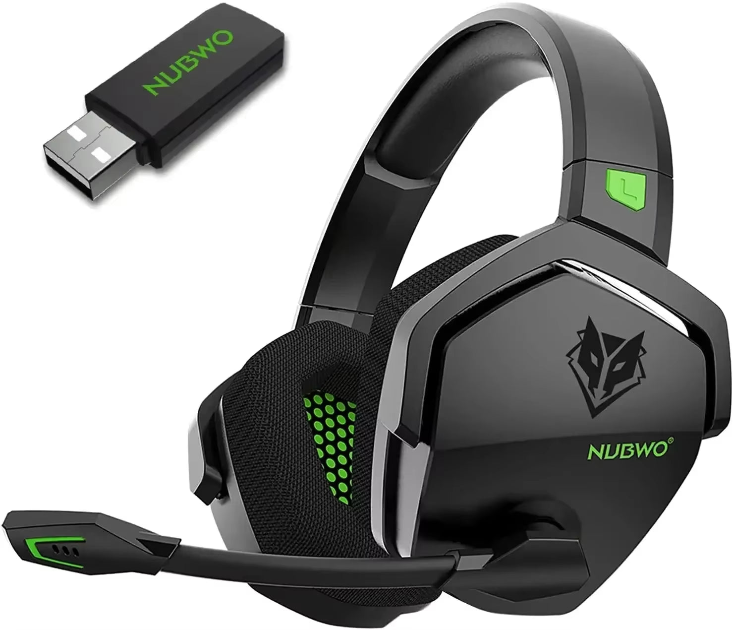 NUBWO G06 Wireless Gaming Headset for PS5 & PC, 100H Battery, 7.1 Surround Sound
