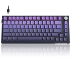 SKY81 75% Mechanical Gaming Keyboard, RGB Gasket Hot Swappable Wired Custom Creamy Sound Dampening Keyboard with Knob