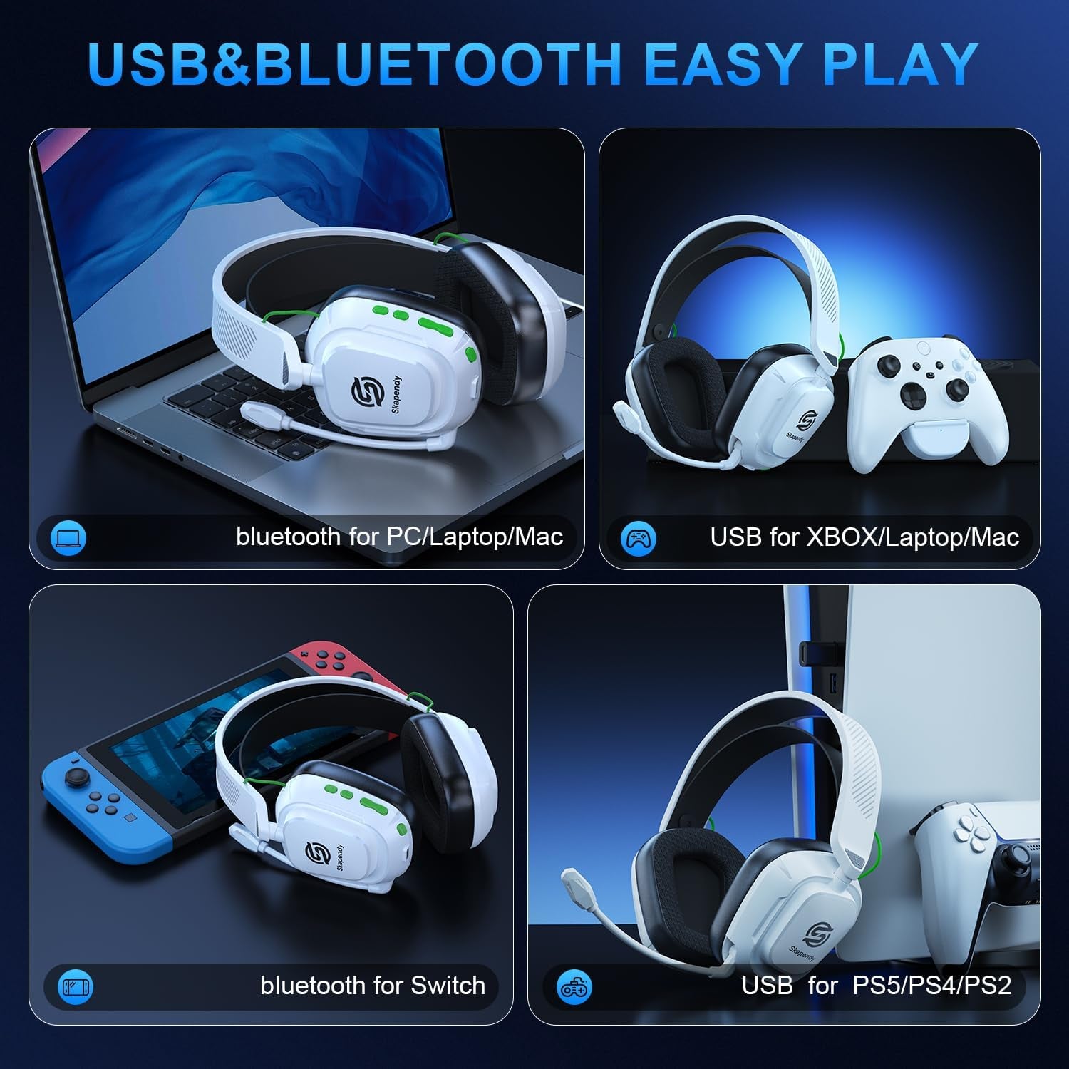 2.4Ghz Wireless Gaming Headset for Xbox Series X|S, Xbox One, Xbox360, PS5/4, PC