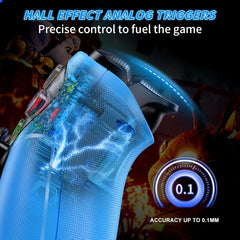 RGB Wireless Controller for Ps5/Playstation 5 PC, Bluetooth Controller with Turbo, Macro, Dynamic Vibration, 6-Axis Motion Control, 3.5Mm Audio Jack, 1000Mah Battery, Speaker - Blue