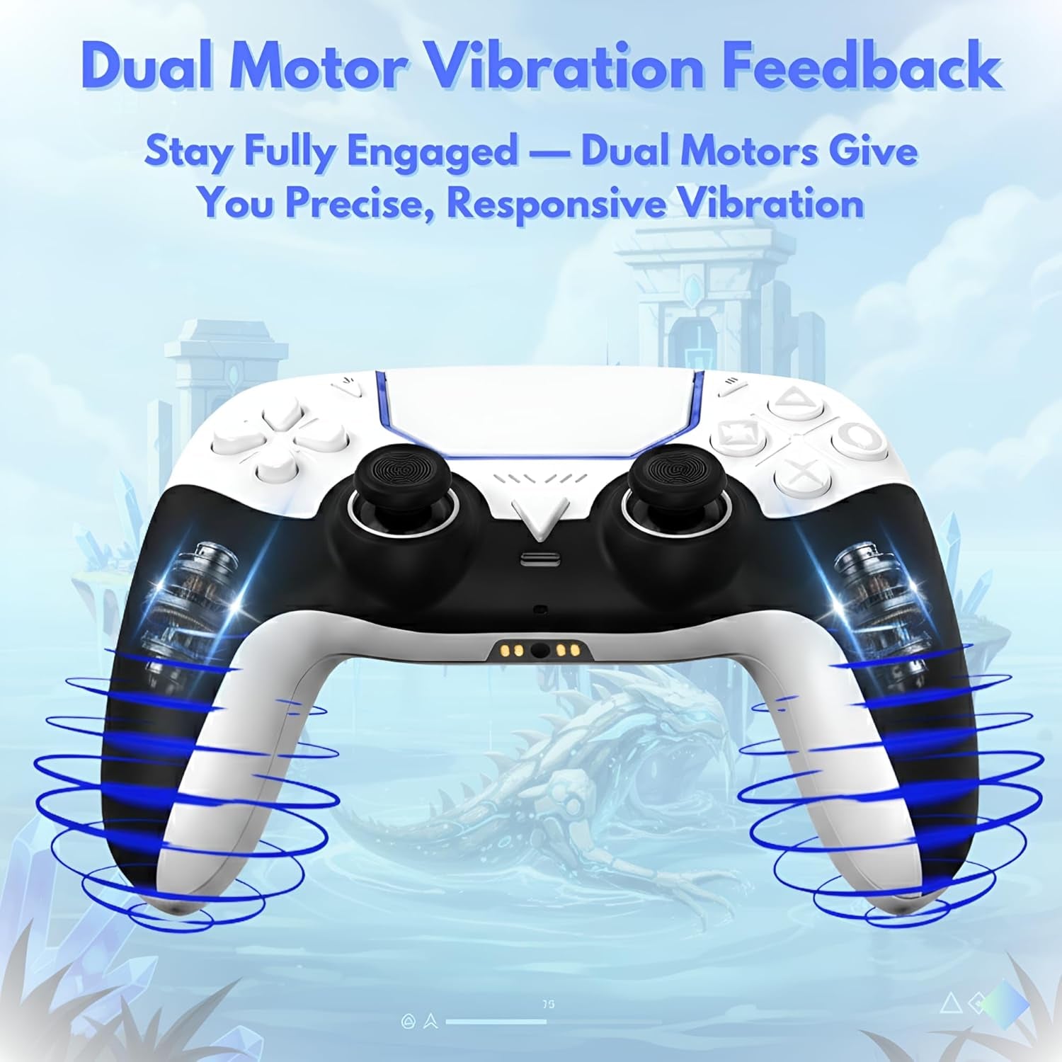Pro Wireless Controller for PS5, Hall Effect 3D Joysticks, Bluetooth 5.3 Gamepad with Programmable Back Buttons, 6-Axis Motion Control, Dual Vibration, 3.5mm Audio Jack, Compatible with iOS, Android, PC, and Steam, Gray